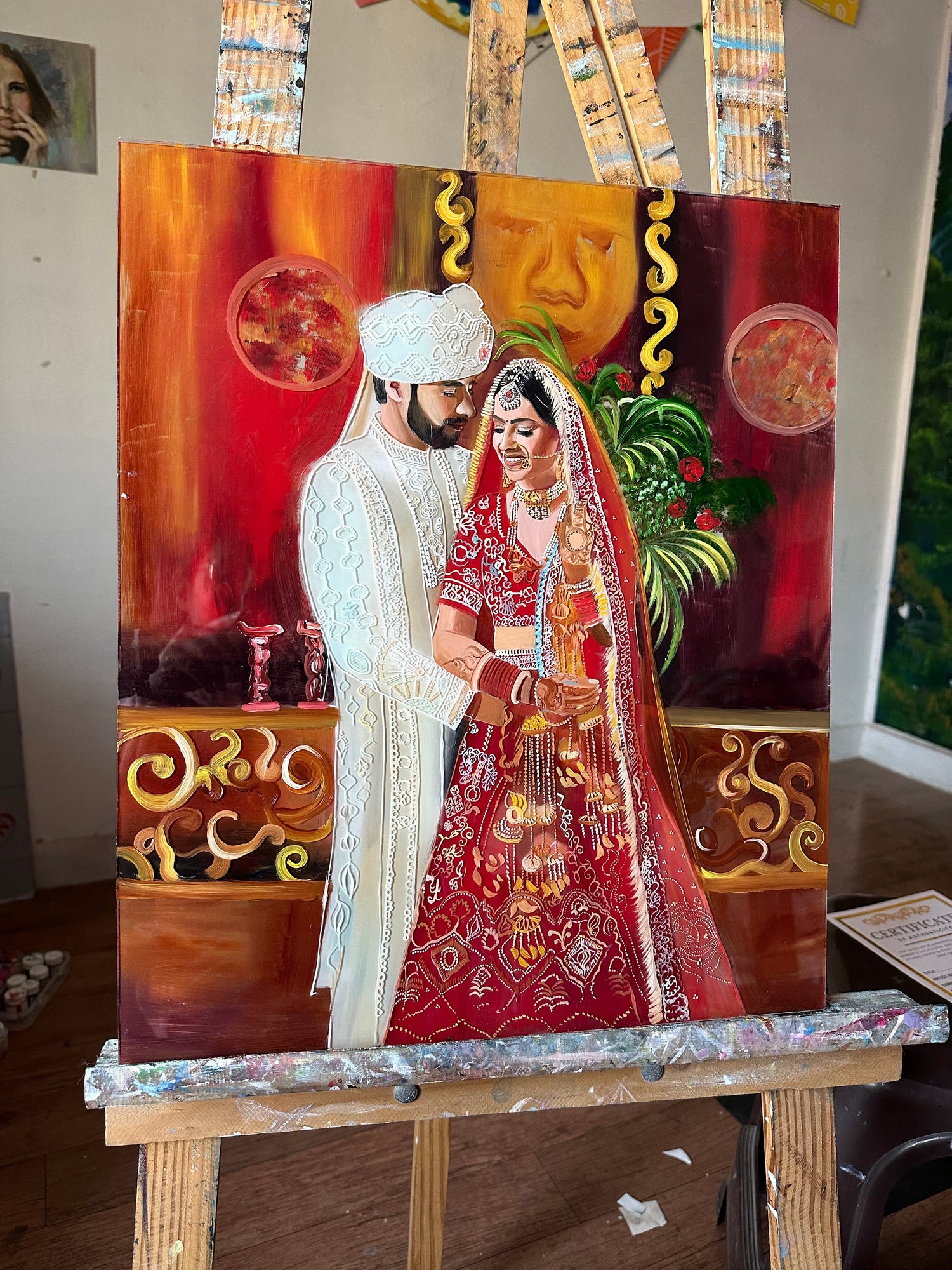 Handmade Portrait Glass/Canvas Paintings