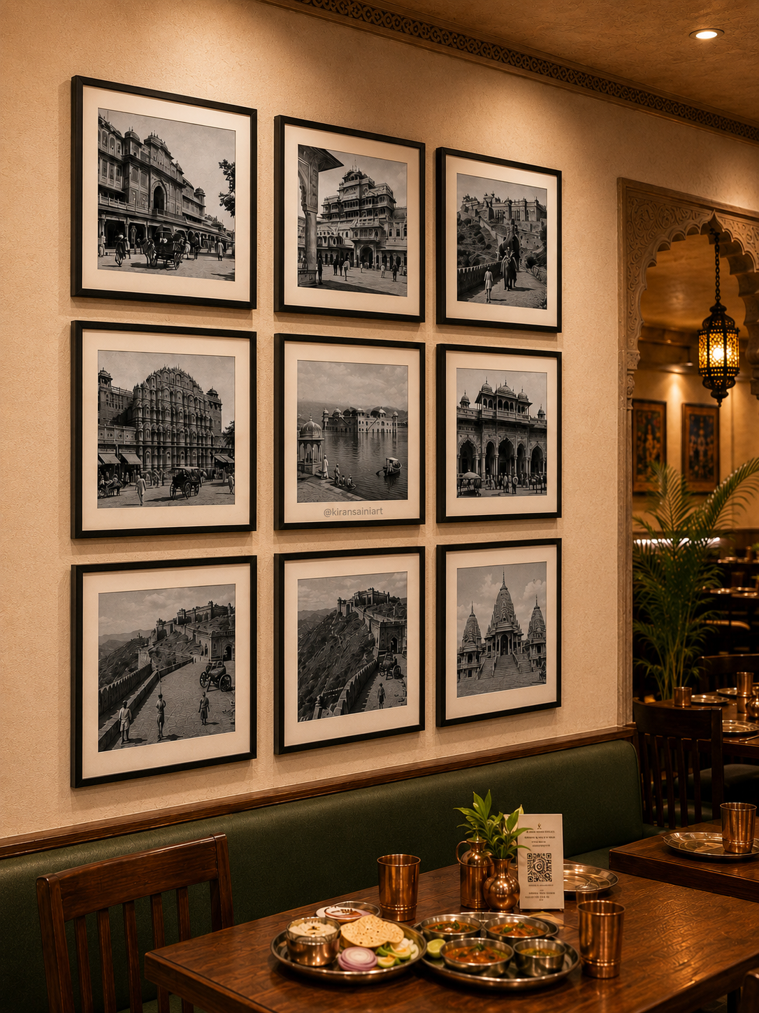 Jaipur Heritage Gallery Wall Art Set (Set of 9 wooden Framed Prints)