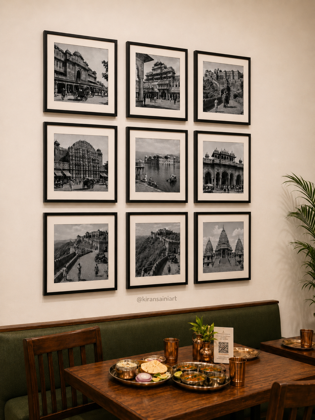 Jaipur Heritage Gallery Wall Art Set (Set of 9 wooden Framed Prints)