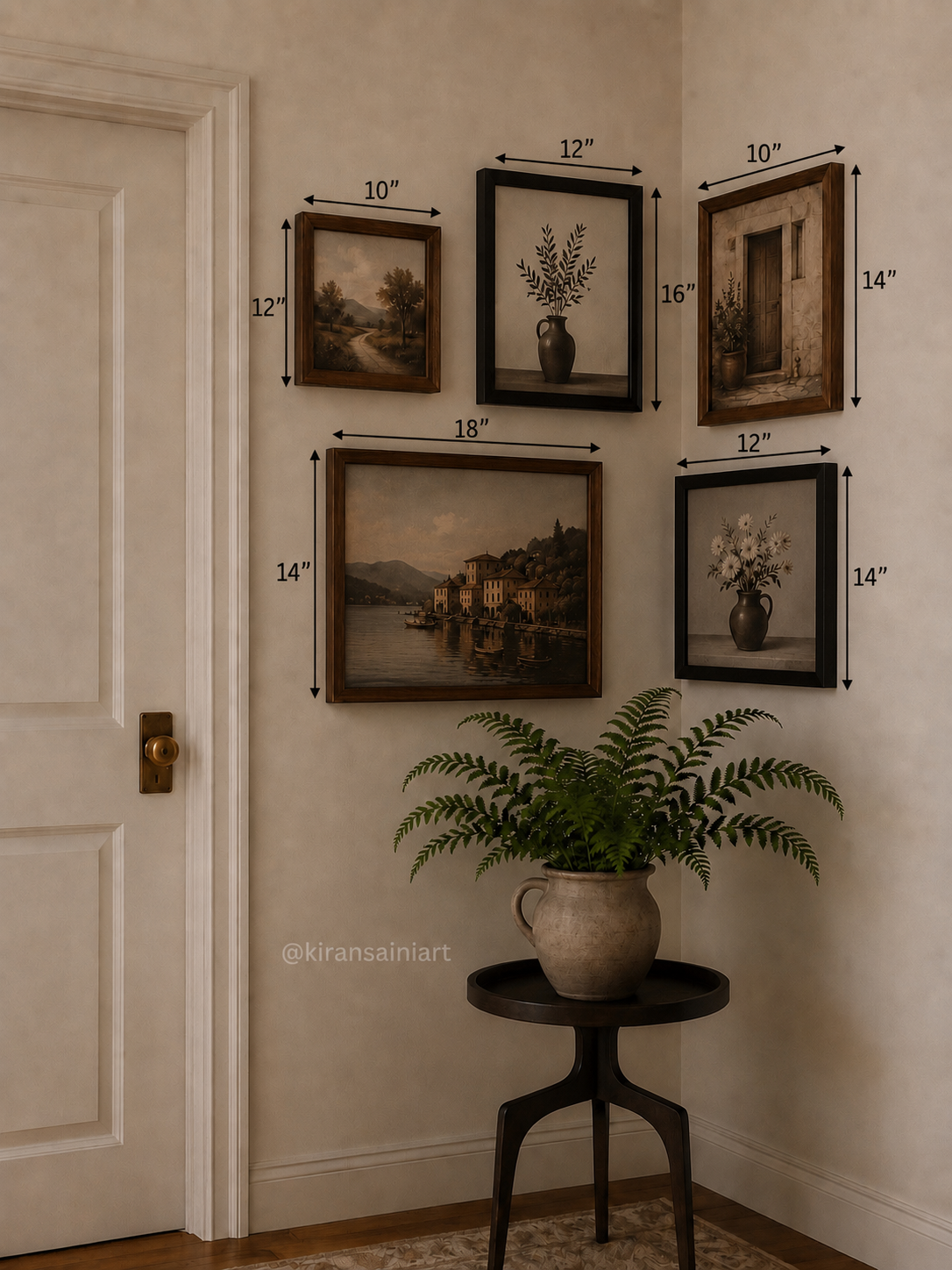 Room Corner Gallery Wall Set of 5 Frames | Premium Pine Wood Picture Frames