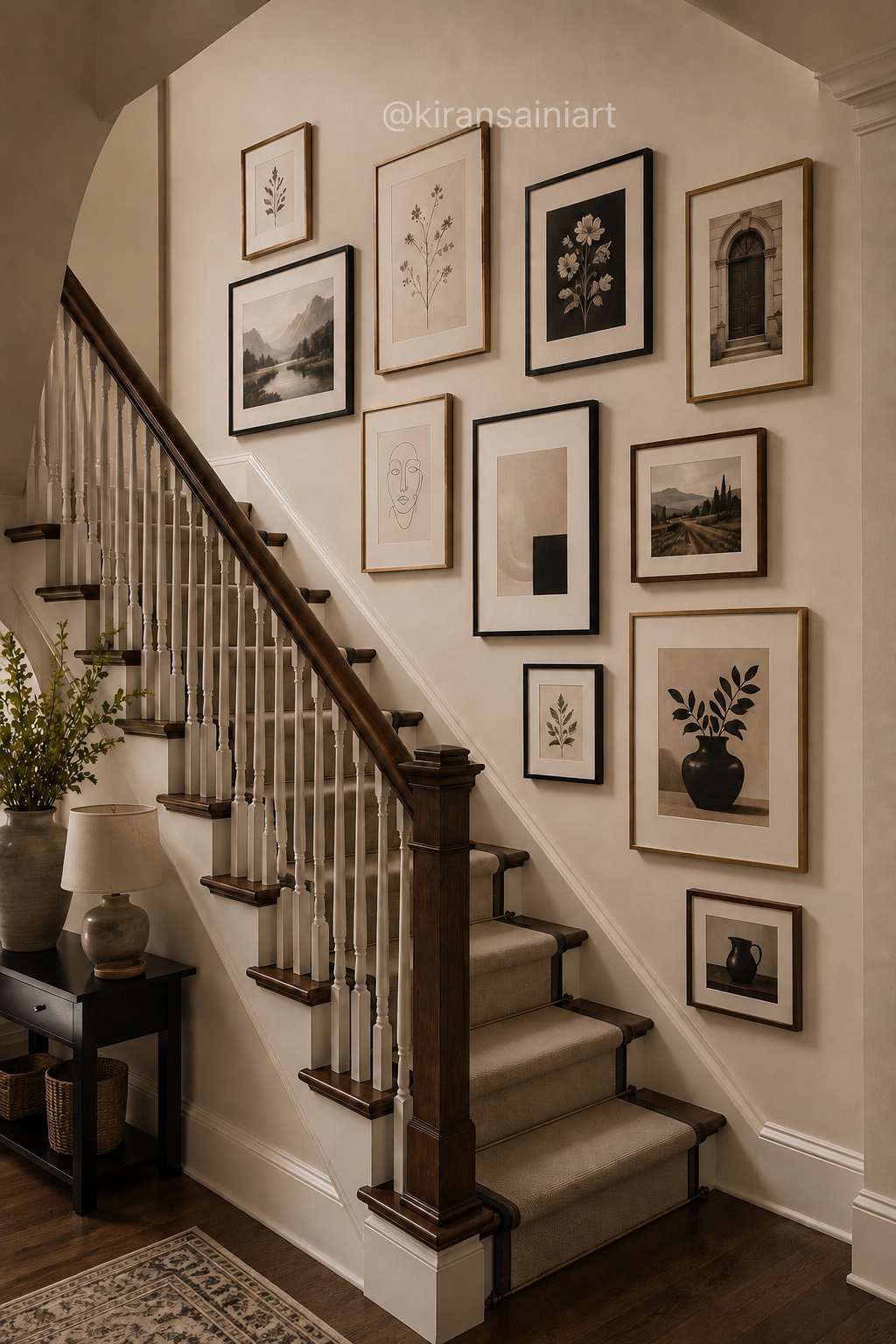 Staircase Gallery Wall Set of 11 Frames | Premium Pine Wood Photo Frames