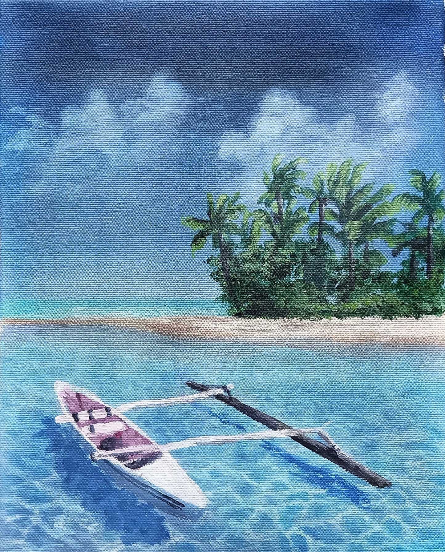 Coastal Dreams Trio – Original Acrylic Canvas Paintings (Set of 3)