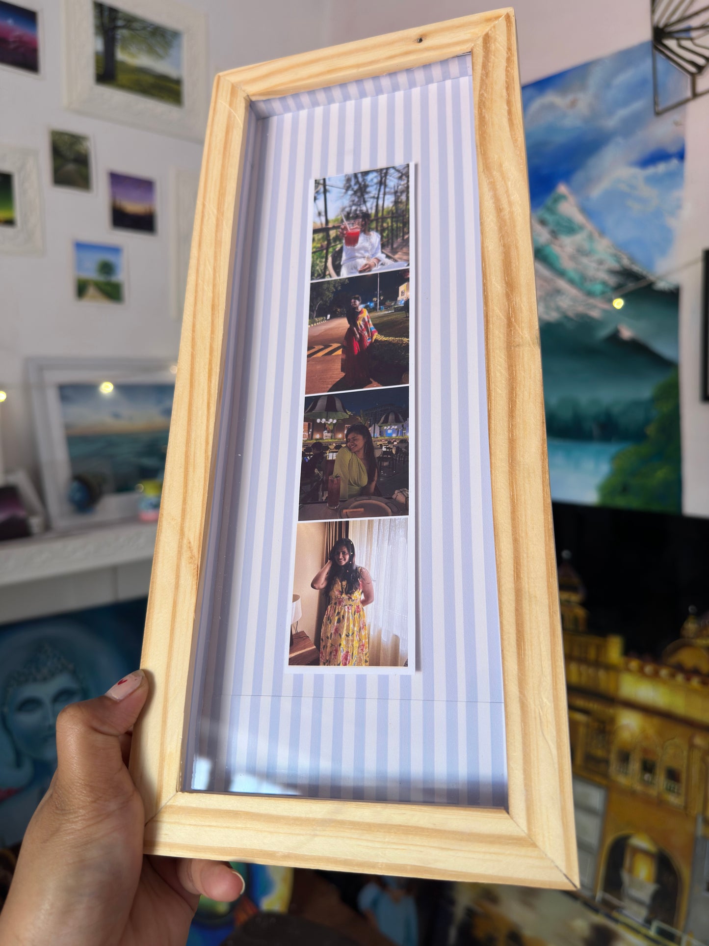 This Rakhi Gift A Memory | Pine Wood Multi-Photo Frame | Personalized Rakhi Gift