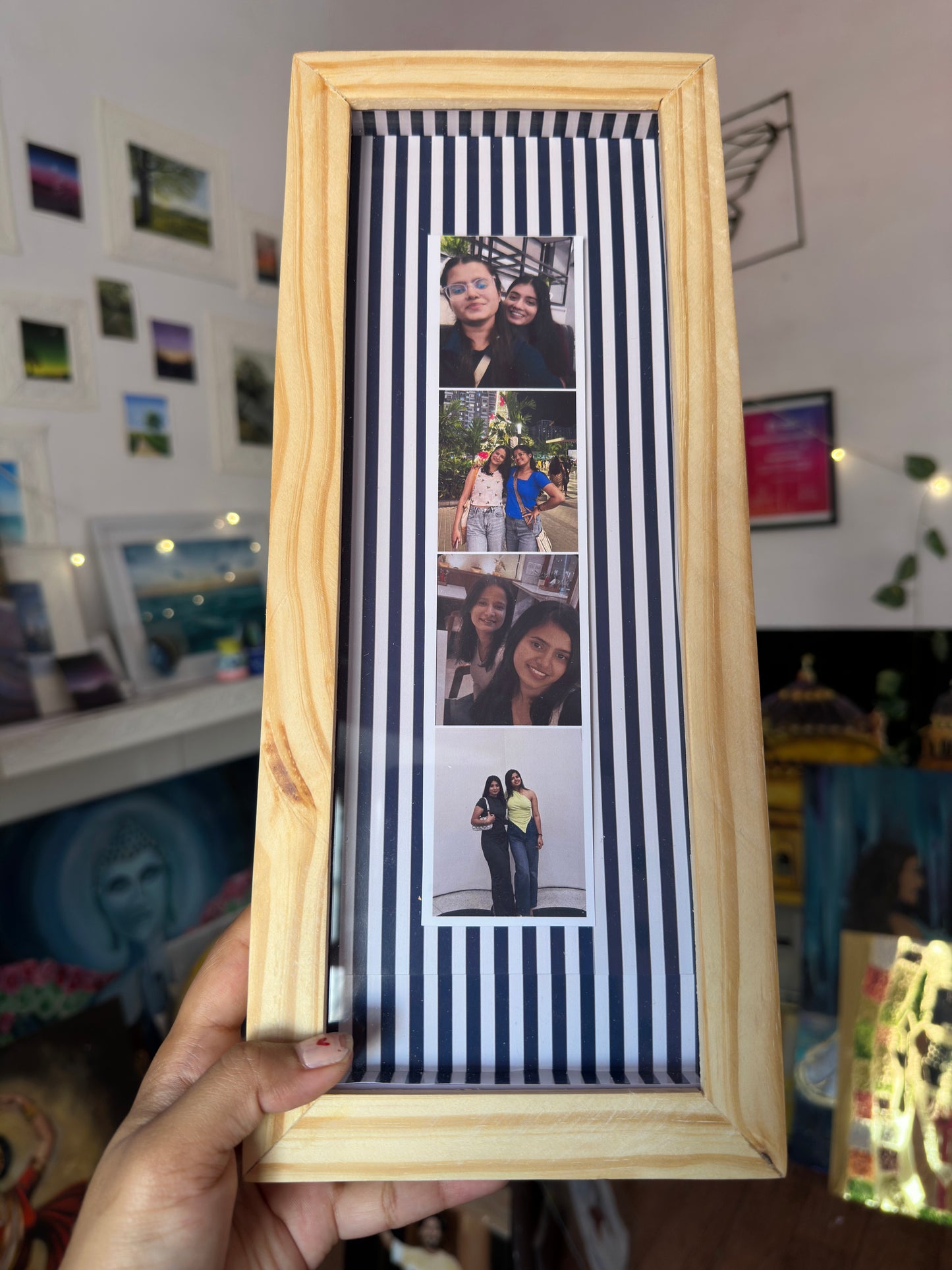 This Rakhi Gift A Memory | Pine Wood Multi-Photo Frame | Personalized Rakhi Gift