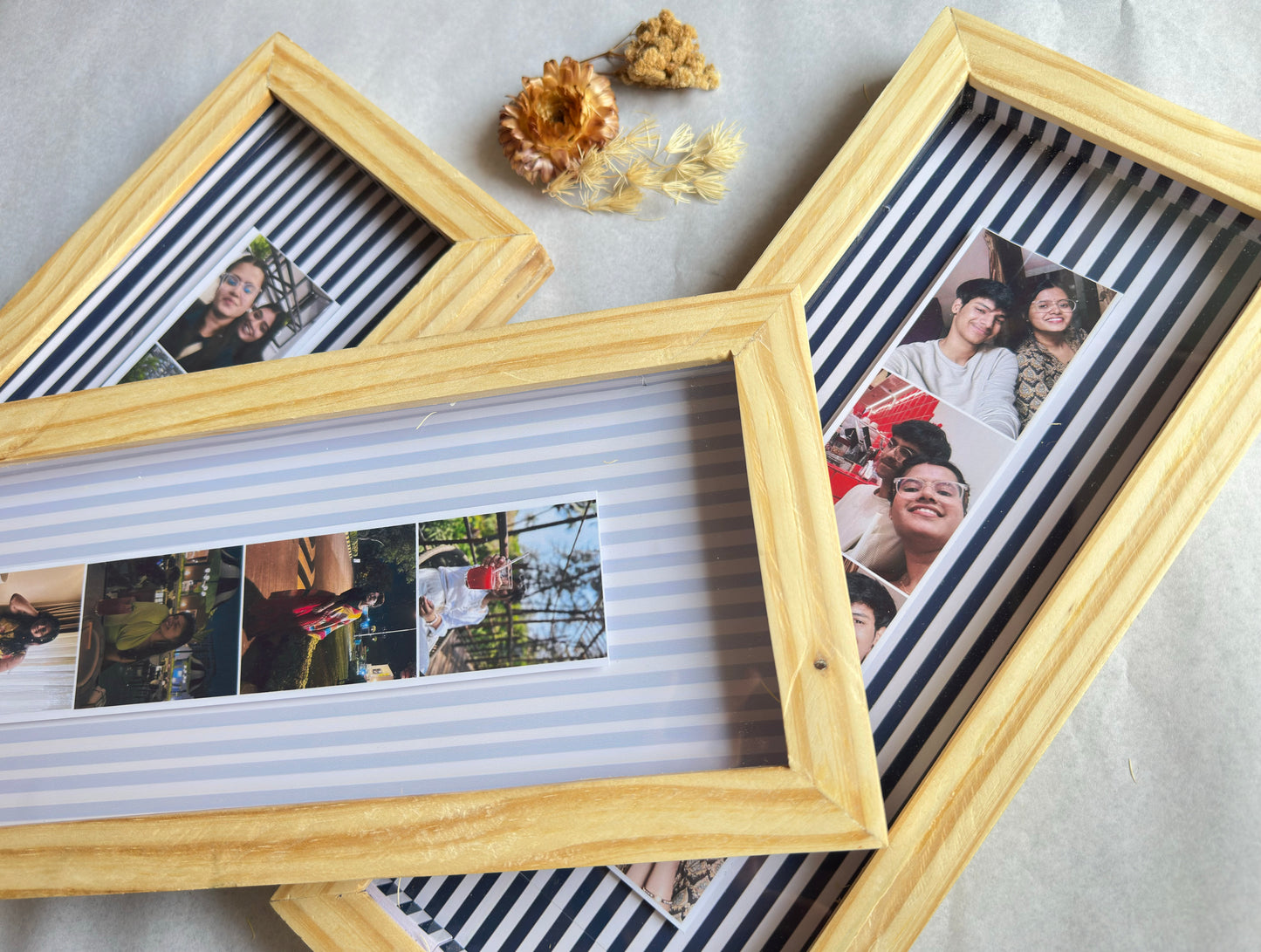 This Rakhi Gift A Memory | Pine Wood Multi-Photo Frame | Personalized Rakhi Gift